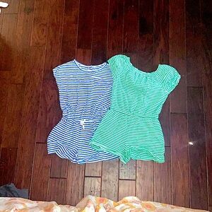SORRY SOLD! Cute twin rompers! Size 12-14 girls. Two different styles!